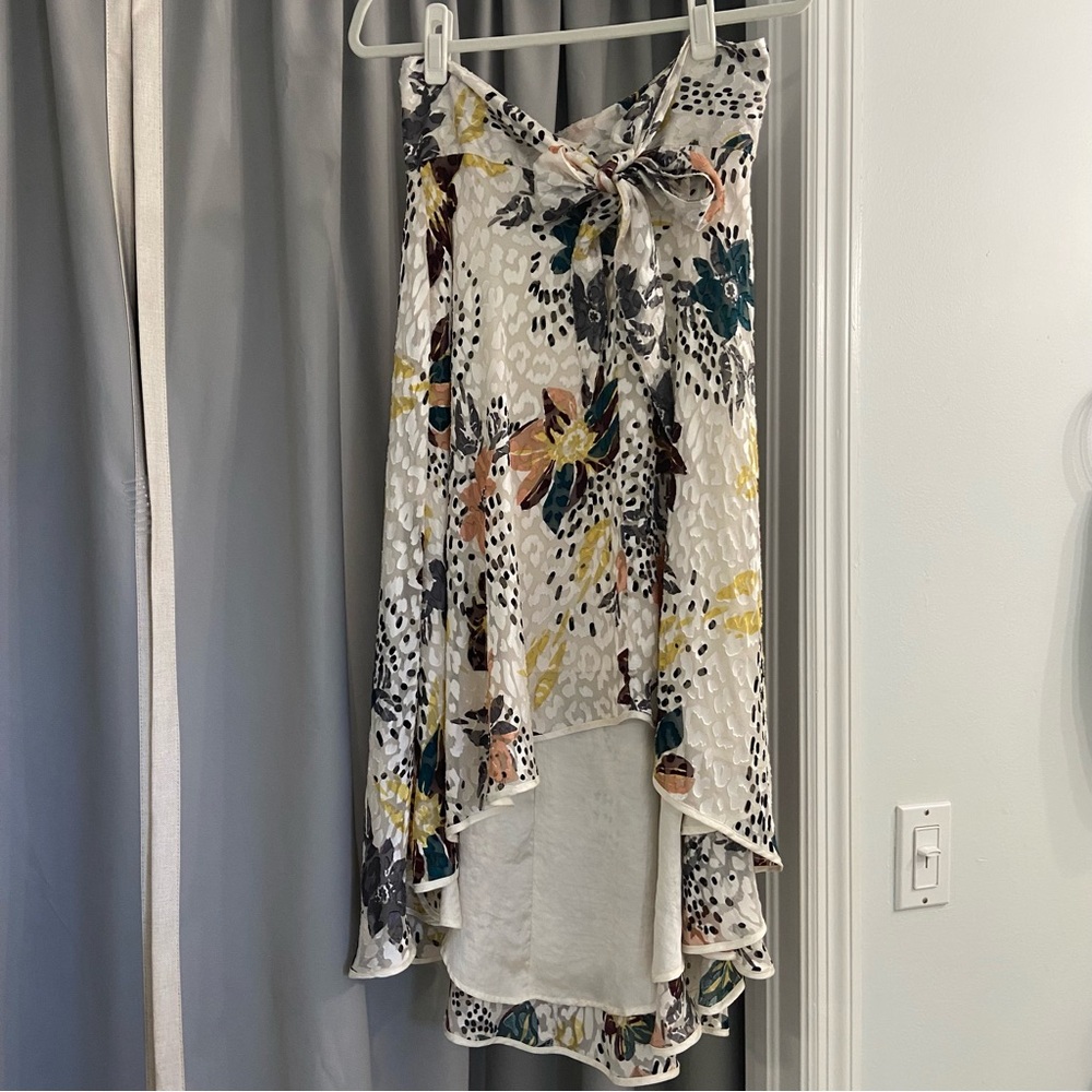 FREE PEOPLE Floral Front Tie Maxi Skirt XS